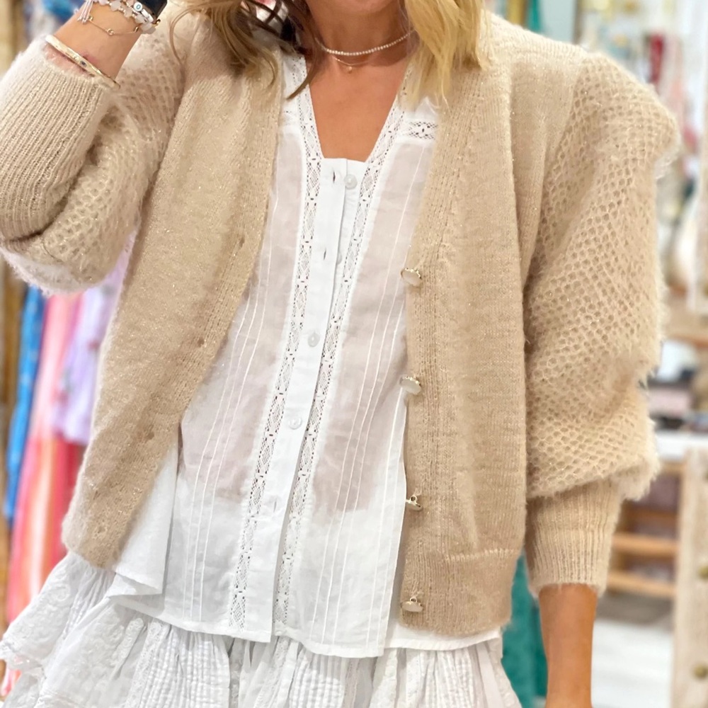 SOLD - OutDazl by Clara Cardigan Camel